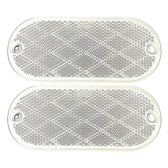 Oval Reflectors Self Adhesive Or Drill Mount Quick Mount SAE 13 DOT 2x White