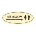 thumbnail image 1 of Oval Restroom Right Arrow Sign (Ivory/Dark Brown) - Small 2x5", 1 of 1