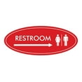 thumbnail image 1 of Oval Restroom Right Arrow Sign (Red) - Large 3.6x9", 1 of 1