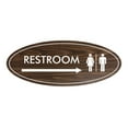 thumbnail image 1 of Oval Restroom Right Arrow Sign (Walnut) - Small 2x5", 1 of 1
