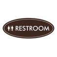 thumbnail image 1 of Oval Restroom Sign (Dark Brown) - Medium 2.75x7", 1 of 1