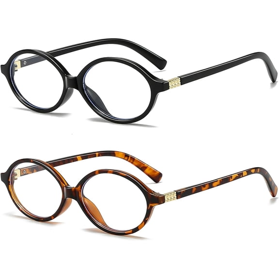 Oval Retro Blue Light Blocking Glasses for Women Men  Fashion 90s Small  Computer Screen Gaming TV Phones Anti  & UV Glare Glasses Non-prescription