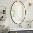 thumbnail image 1 of Oval Retro Mirror with Antique Gold Finish, Wall Hanging Decorative Mirror for Bathroom, Bedroom, Living Room Home Decor, 1 of 9