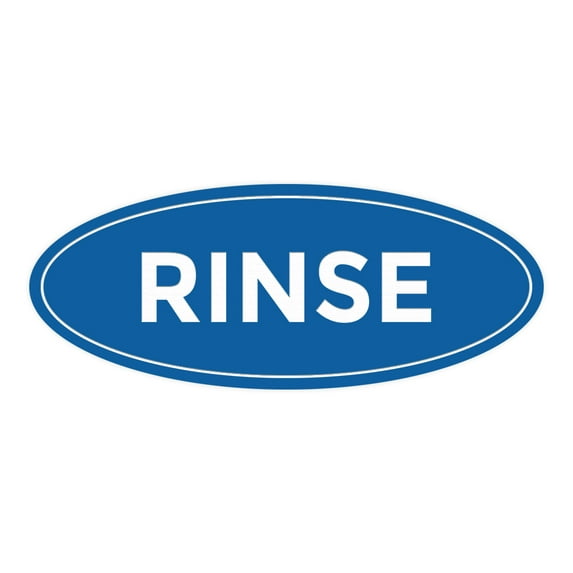 Oval Rinse Sign (Blue) - Small 2x5"