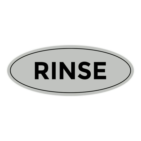 Oval Rinse Sign (Lt Gray) - Large 3.6x9"