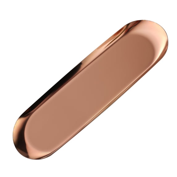 Oval Rose Gold Extra Large Tray 30x9.5cm, Stainless Serving Tray Towel Storage Dish Plate Tea Trays Jewelry Plate Decorative Storage Tray, by TINGXIN