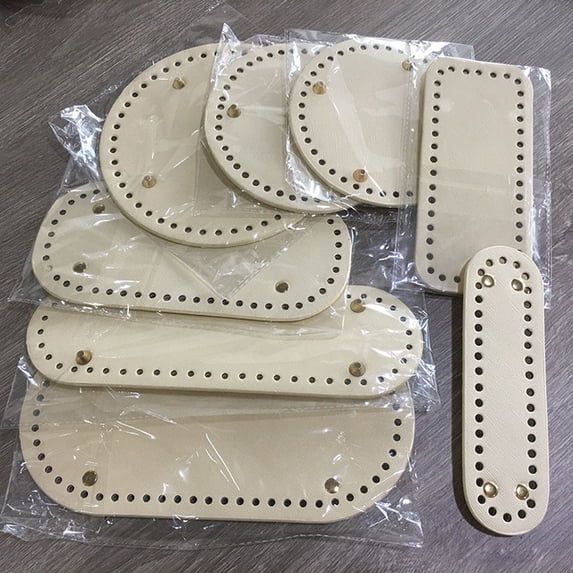 Oval /Round Bottom for Knitted Bag Leather Bag Accessories Handmade Bottom with Holes Diy Crochet handcraft Bottom Pu Bag Base