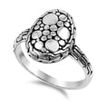 thumbnail image 1 of Oval Round Nugget Bali Halo Circle Ring .925 Sterling Silver Band Jewelry Female Male Unisex Size 9, 1 of 4