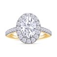 thumbnail image 1 of Oval & Round Shape IGI Certified Lab Grown Diamond Halo Engagement Wedding Ring For Women In 10K Solid Yellow Gold Jewelry (1.70 Cttw) Ring Size - 7, 1 of 3