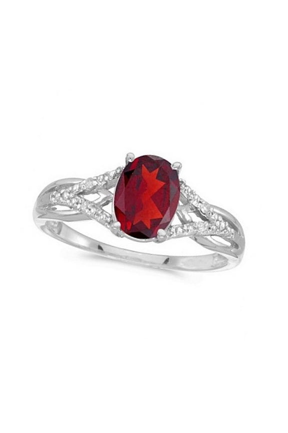 Oval Ruby and Diamond Cocktail Ring in 14K White Gold (1.52 ctw)