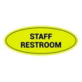 thumbnail image 1 of Oval STAFF RESTROOM Sign (Yellow / Black) - Small 2x5", 1 of 1
