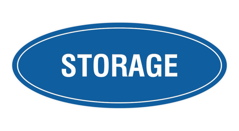 Odo Storage Sign Oval STORAGE Sign (Blue) - Medium 2.75x7