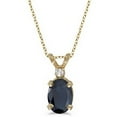 thumbnail image 1 of Oval Sapphire and Diamond Solitaire Pendant 14K Yellow Gold (1.00ct), 1 of 2