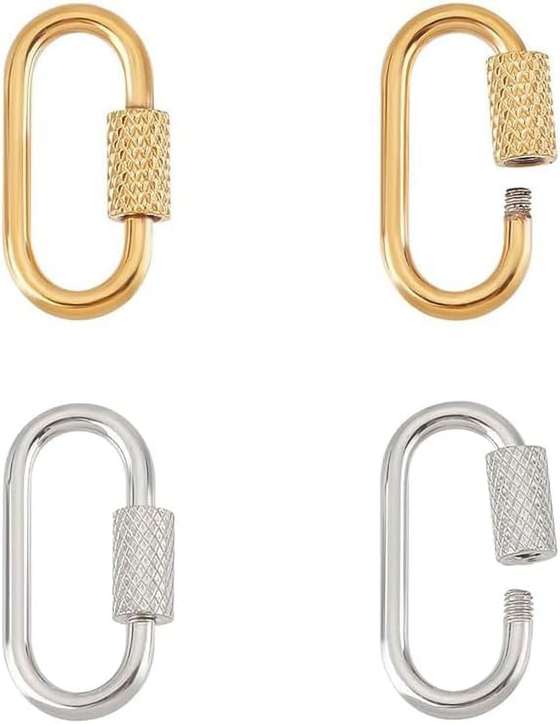 Oval Screw Carabiner Lock Stainless Steel Screw Locking Keychain ...