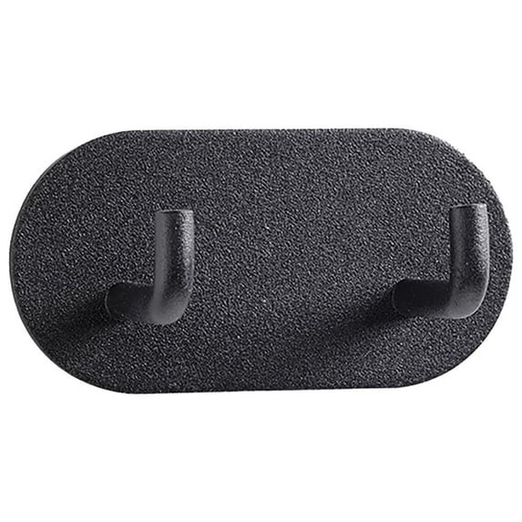 Oval Self Adhesive Towel Hooks - 1 Pack Matte Black Metal Hooks, Rotundity Design for Towels, Robes & Hats, Organize Bathroom, Kitchen, Entryway, Doors, Cabinets on Smooth Surfaces(Z1-Black1)