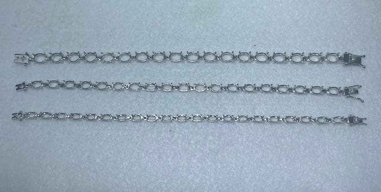 Oval Semi Mount Sterling Silver Blank Bracelet Finding 7.75 inches (7x5mm)