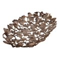 thumbnail image 1 of Oval Serving Tray - Decorative Gingko Leaf Design Antique Brass Finish for Food Coffee Table Kitchen Decor Counter Counter Home Essentials, 1 of 3