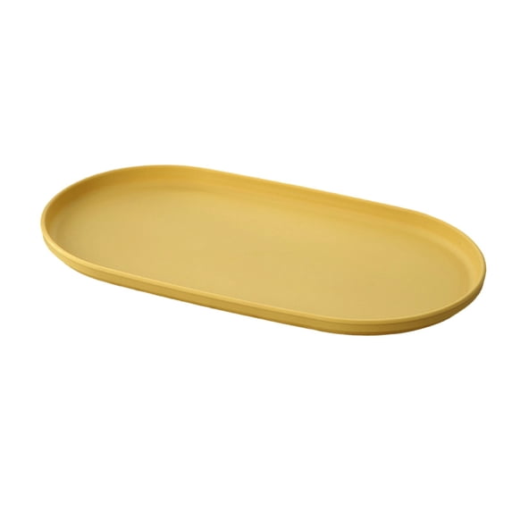 Oval Serving Tray, Reusable Durable Plastic Tray Food Tray, Serving Platters and Trays for Home Bar Party Cafe Restaurant Entertaining Appetizer Snack Dessert, 1Pc, Multicolor(Yellow,11.8x6.5")
