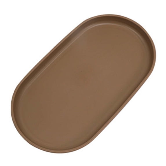 Oval Serving Tray, Reusable Durable Plastic Tray Food Tray, Serving Platters and Trays for Home Party Livingroom Tabletop Restaurant Entertaining Appetizer Snack Dessert, 1Pc(Coffee,9.4x5")