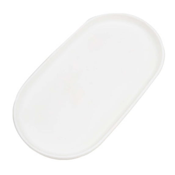 Oval Serving Tray, Reusable Durable Plastic Tray Food Tray, Serving Platters and Trays for Home Party Livingroom Tabletop Restaurant Entertaining Appetizer Snack Dessert, 1Pc(White,9.4x5")