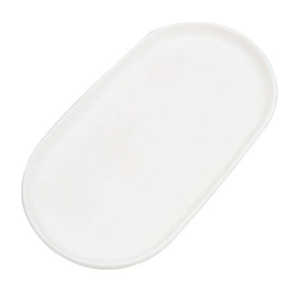 Oval Serving Tray, Reusable Durable Plastic Tray Food Tray, Serving Platters and Trays for Home Party Livingroom Tabletop Restaurant Entertaining Appetizer Snack Dessert, 1Pc(White,9.4x5")