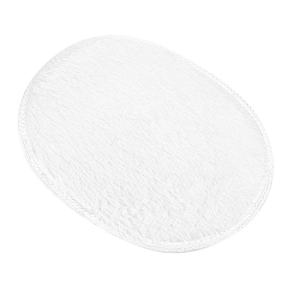 Oval Shaggy Rug Cozival Washable Oval Shaggy Rug - Round Mat for Korean Hanging Chair, Tent, Yoga & Gym - Soft Faux Wool Carpet for Home Decor - Non-Slip & Durable, Yoga Mat Carpet, White