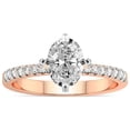thumbnail image 1 of Oval Shape 3 Carat IGI Certified Lab Grown Diamond Ring | 14K Rose Gold | Sara Tapered Eternity Lab Diamond Engagement Ring | FG-VS1-VS2 Quality Friendly Diamonds, 1 of 5