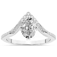 thumbnail image 1 of Oval Shape 3 Carat IGI Certified Lab Grown Diamond Ring | 14K White Gold | Athena Chevron Twist Diamond Ring | FG-VS1-VS2 Quality Friendly Diamonds, 1 of 5
