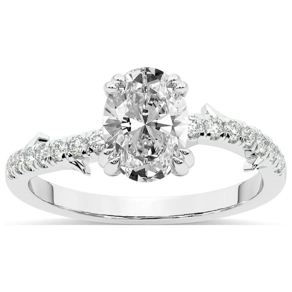 Oval Shape 3 Carat IGI Certified Lab Grown Diamond Ring | 14K White Gold | Phoebe Twigs Diamond Ring | FG-VS1-VS2 Quality Friendly Diamonds