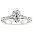 thumbnail image 1 of Oval Shape 3 Carat IGI Certified Lab Grown Diamond Ring | 14K White Gold | Sara Tapered Eternity Lab Diamond Engagement Ring | FG-VS1-VS2 Quality Friendly Diamonds, 1 of 5