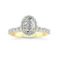 thumbnail image 1 of Oval Shape 3 Carat IGI Certified Lab Grown Diamond Ring | 14K Yellow Gold | Vionna Round Halo Lab Diamond Engagement Ring | FG-VS1-VS2 Quality Friendly Diamonds, 1 of 5