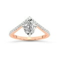 thumbnail image 1 of Oval Shape 4 Carat IGI Certified Lab Grown Diamond Ring | 14K Rose Gold | Zelda Classic Chevron Diamond Ring | FG-VS1-VS2 Quality Friendly Diamonds, 1 of 5