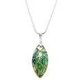 thumbnail image 1 of Oval Shape Abalone Shell Pendant Necklace Rhodium Plated 17 Inch Snake Chain J0746, 1 of 3