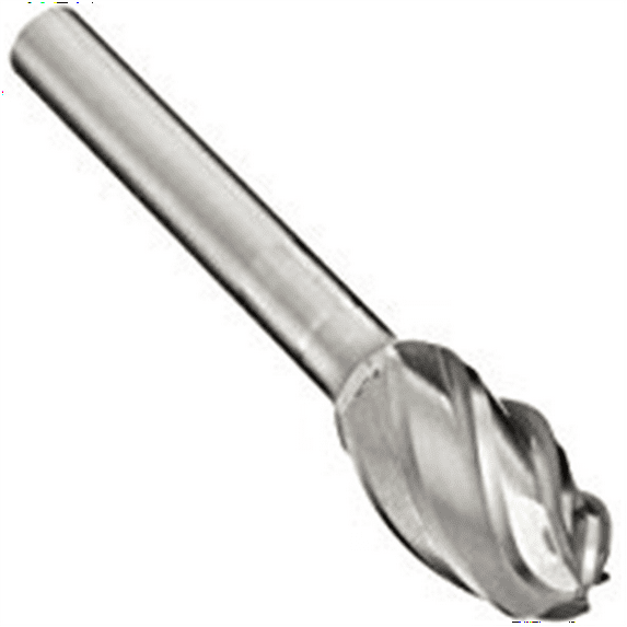 Oval Shape Aluminum Cut Carbide Bur With 3/8" x 5/8" x 1/4" Shank - PFERD - 24645