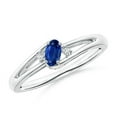 thumbnail image 1 of Oval Shape Blue Sapphire CZ Diamond Band Ring Women 925 Sterling Silver September Birthstone Wedding Valentines Day Gift Gemstone Jewelry, 1 of 5
