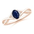 thumbnail image 1 of Oval Shape Blue Sapphire CZ Diamond Cocktail Band Ring Women 925 Sterling Silver Rose Gold Plated September Birthstone Wedding Anniversary Gift Gemstone Jewelry, 1 of 5