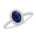 thumbnail image 1 of Oval Shape Blue Sapphire CZ Diamond Cocktail Band Ring Women 925 Sterling Silver September Birthstone Mothers Day Women Gift Gemstone Jewelry, 1 of 5