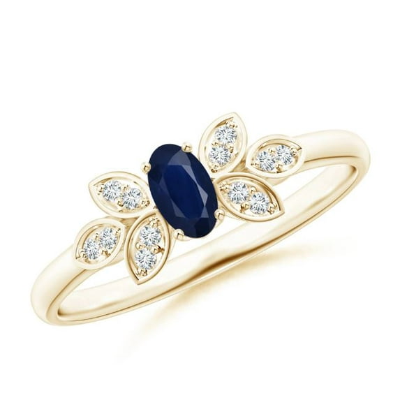 Oval Shape Blue Sapphire CZ Diamond Cocktail Band Ring 925 Sterling Silver Yellow Gold Plated September Birthstone Christmas New Year Gift Gemstone Jewelry