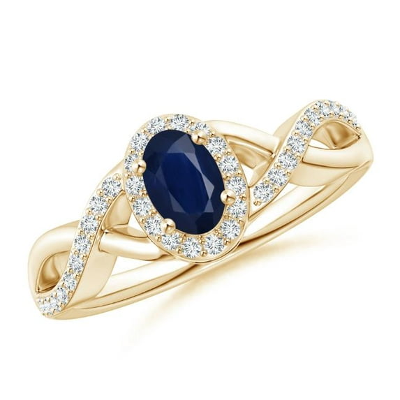 Oval Shape Blue Sapphire CZ Diamond Cocktail Band Ring 925 Sterling Silver Yellow Gold Plated September Birthstone Christmas New Year Gift Gemstone Jewelry