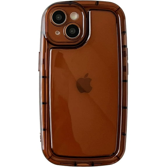 Oval Shape Clear Camera Lens Protection Soft Compatible with iPhone Case (Coffee,iPhone 12)