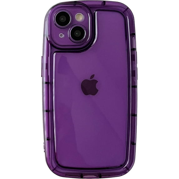 Oval Shape Clear Camera Lens Protection Soft Compatible with iPhone Case (Purple,iPhone 14 Plus)
