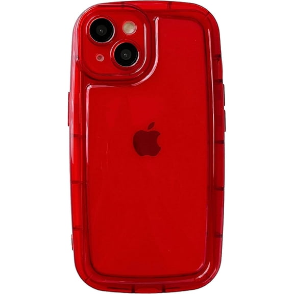Oval Shape Clear Camera Lens Protection Soft Compatible with iPhone Case (Red,iPhone Xr)