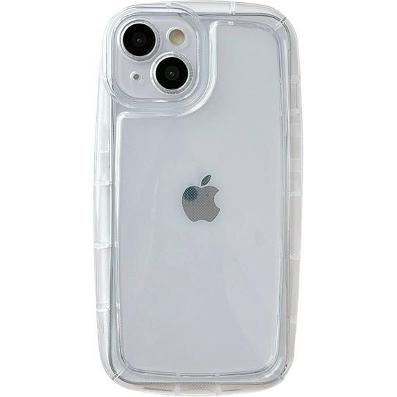 Oval Shape Clear Camera Lens Protection Soft Compatible with iPhone Case (White,iPhone 14)