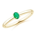 thumbnail image 1 of Oval Shape Green Emerald Band Ring 925 Sterling Silver Yellow Gold Plated May Birthstone Wedding Anniversary Gift Gemstone Jewelry, 1 of 5