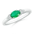 thumbnail image 1 of Oval Shape Green Emerald CZ Diamond Band Ring Women 925 Sterling Silver May Birthstone Christmas New Year Gift Gemstone Jewelry, 1 of 5