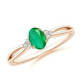 thumbnail image 1 of Oval Shape Green Emerald CZ Diamond Band Ring Women 925 Sterling Silver Rose Gold Plated May Birthstone Wedding Valentines Day Gift Gemstone Jewelry, 1 of 5