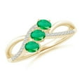 thumbnail image 1 of Oval Shape Green Emerald CZ Diamond Band Ring Women 925 Sterling Silver Yellow Gold Plated May Birthstone Christmas New Year Gift Gemstone Jewelry, 1 of 5