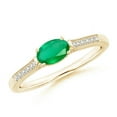 thumbnail image 1 of Oval Shape Green Emerald CZ Diamond Band Ring Women 925 Sterling Silver Yellow Gold Plated May Birthstone Christmas New Year Gift Gemstone Jewelry, 1 of 5