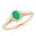 thumbnail image 1 of Oval Shape Green Emerald CZ Diamond Cocktail Band Ring Women 925 Sterling Silver Rose Gold Plated May Birthstone Engagement Anniversary Gift Gemstone Jewelry, 1 of 5