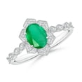 thumbnail image 1 of Oval Shape Green Emerald CZ Diamond Cocktail Band Ring Women 925 Sterling Silver May Birthstone Wedding Valentines Day Gift Gemstone Jewelry, 1 of 5